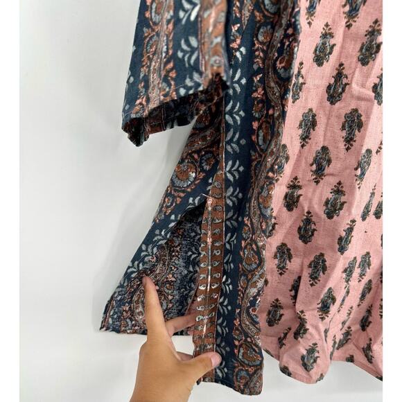 J. Jill linen cotton blend Folkloric Stamped Paisley tunic Size SP - Picture 5 of 8